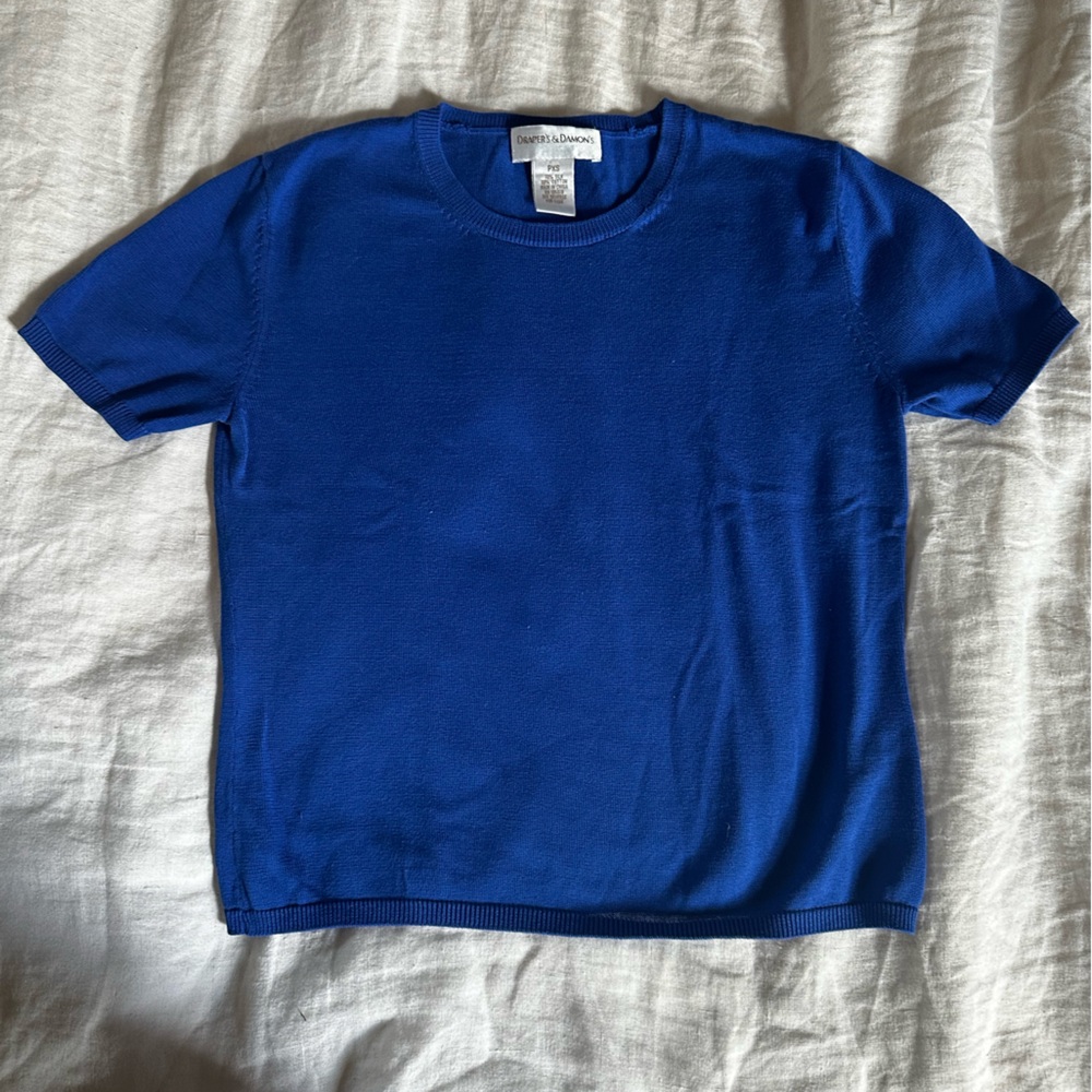 Silk/Cotton blend Royal Blue woman’s Tee PXS